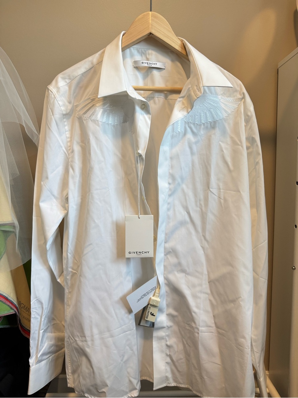 Givenchy White Wing-Embroidered Dress Shirt